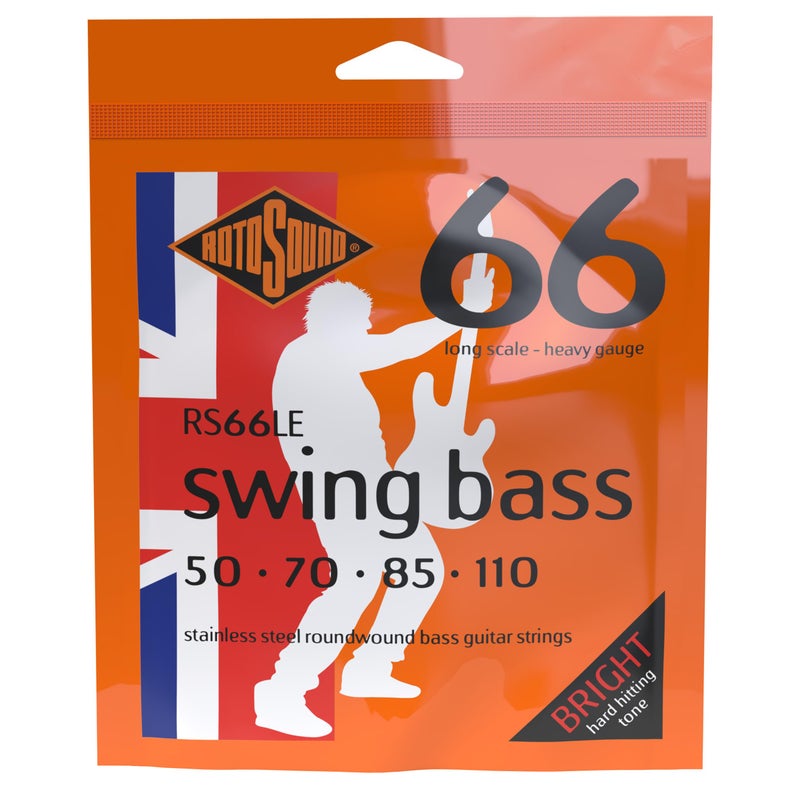 Rotosound RS66LE Swing Bass 66 Stainless Steel Bass Guitar Strings (50 70 85 110)